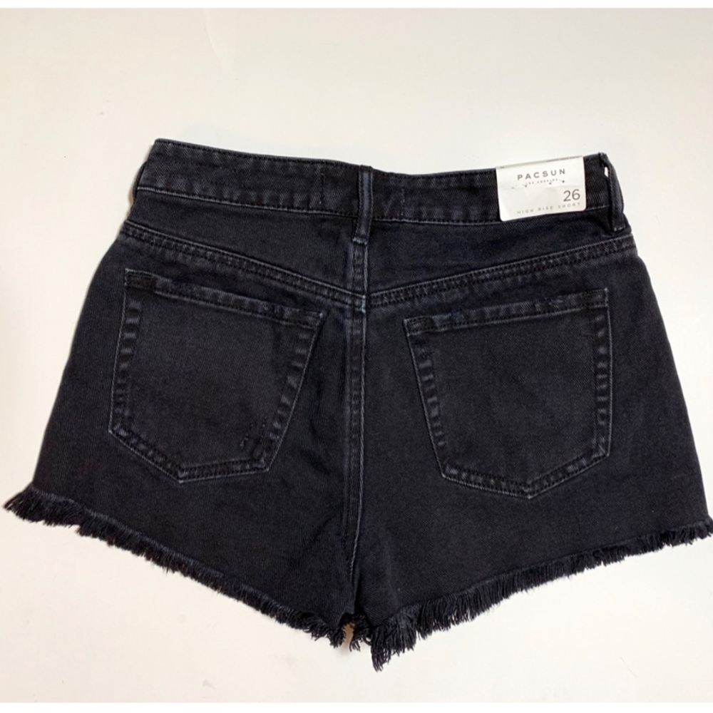 PacSun High Waisted Cut-off Black Denim Shorts